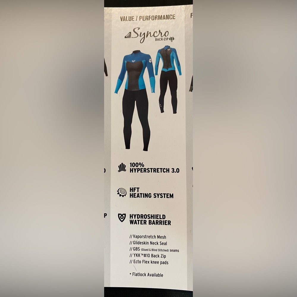 Roxy Women's Teal and Black Full Suit Wetsuit - Picture 10 of 11
